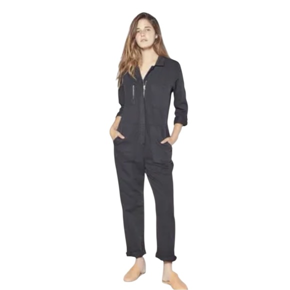 NWT Outerknown Navy Blue Station Cinched Jumpsuit Cotton Linen Size XS Reg. $198 - Picture 9 of 12